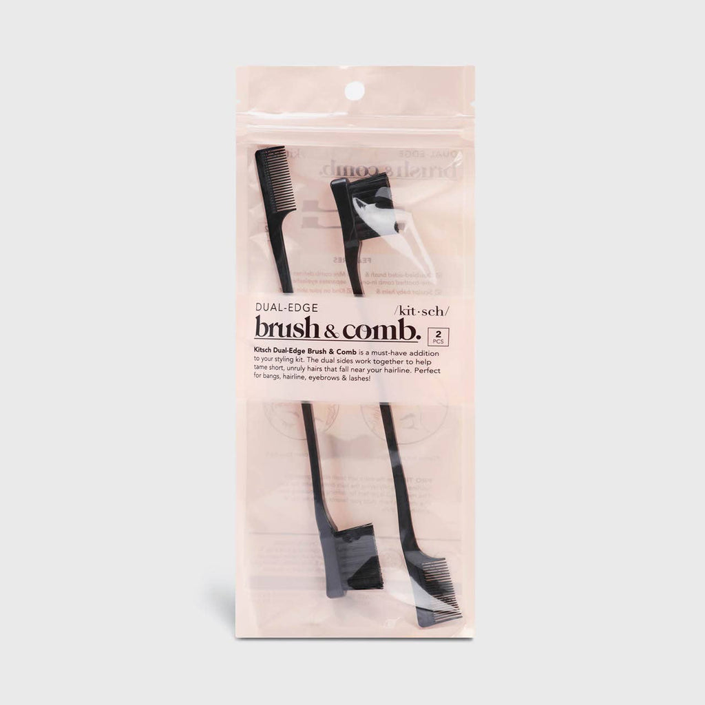 KITSCH Dual Edge Brush & Comb (2pc) Precision Baby Hair + Flyaway Tamer