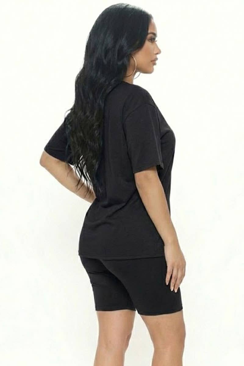Everyday Lounge Set – Oversized Tee & Biker Shorts