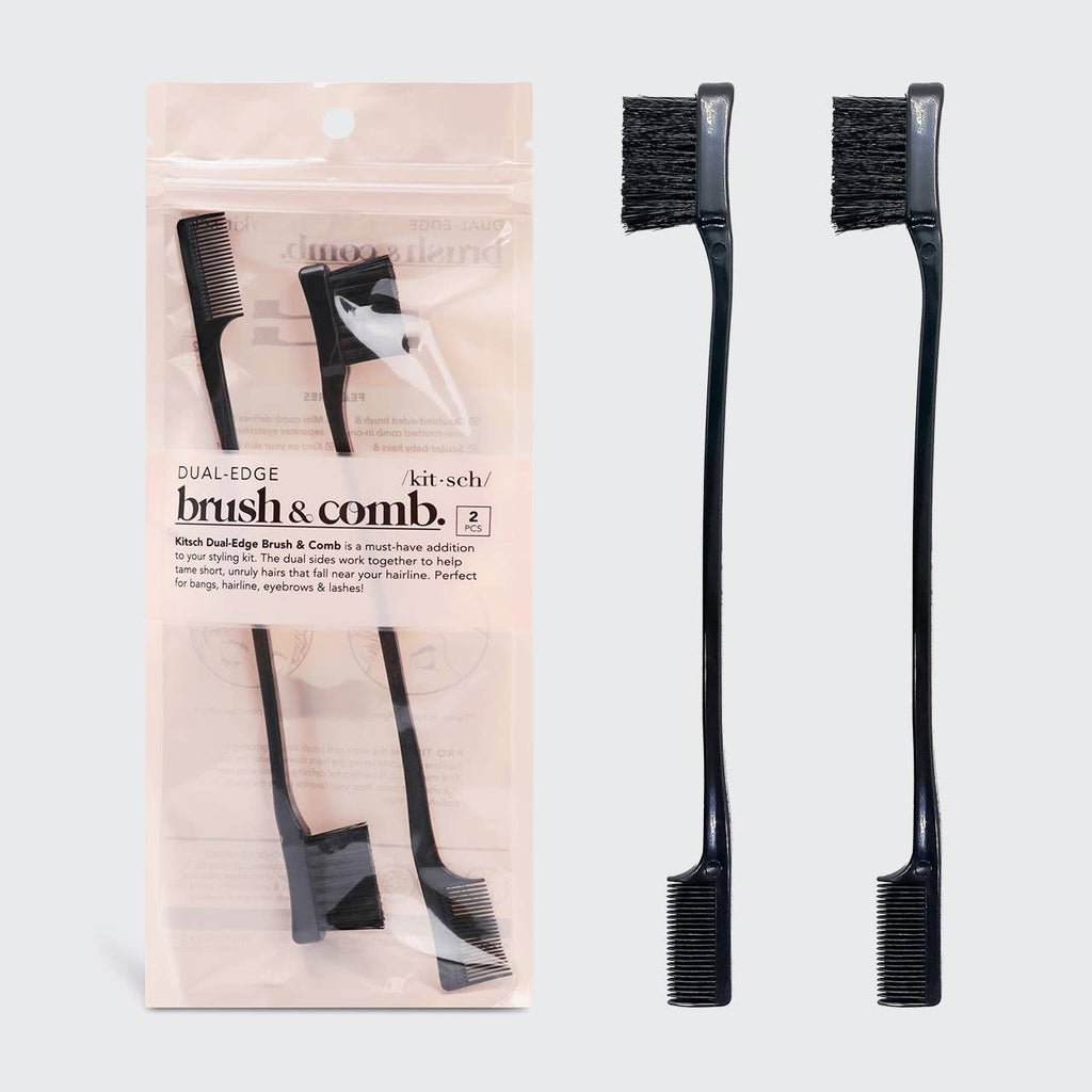 KITSCH Dual Edge Brush & Comb (2pc) Precision Baby Hair + Flyaway Tamer