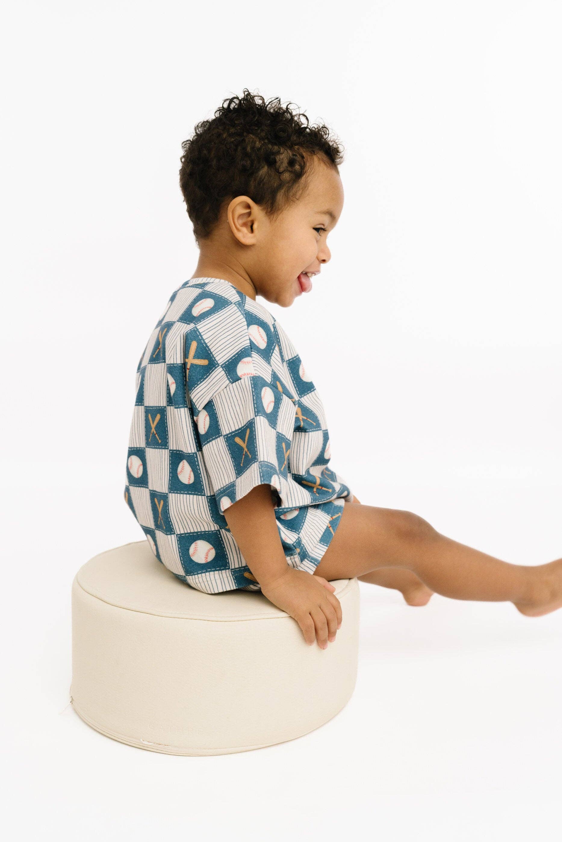 Little One Shop - Baseball Patchwork Slouchy Set