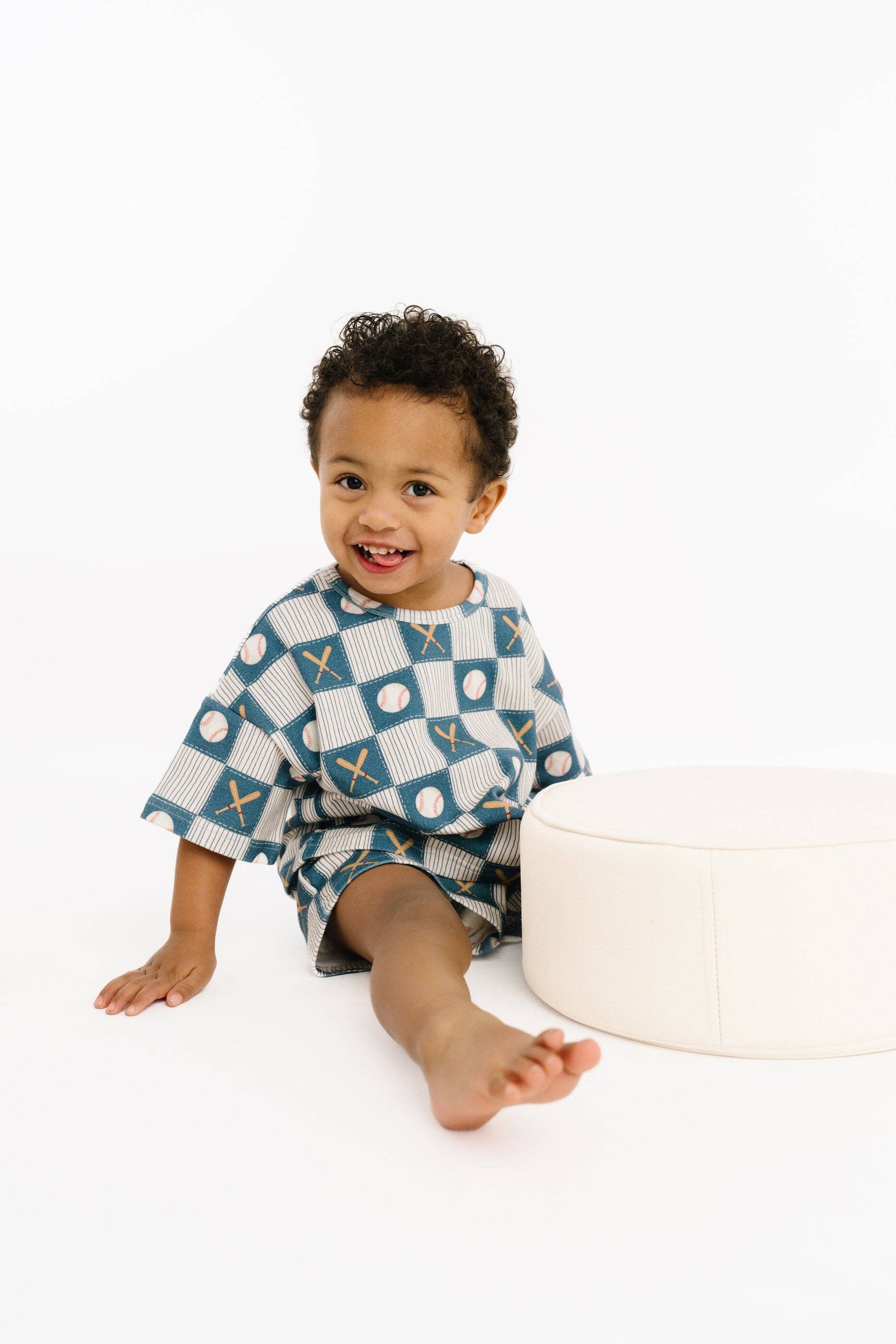 Little One Shop - Baseball Patchwork Slouchy Set