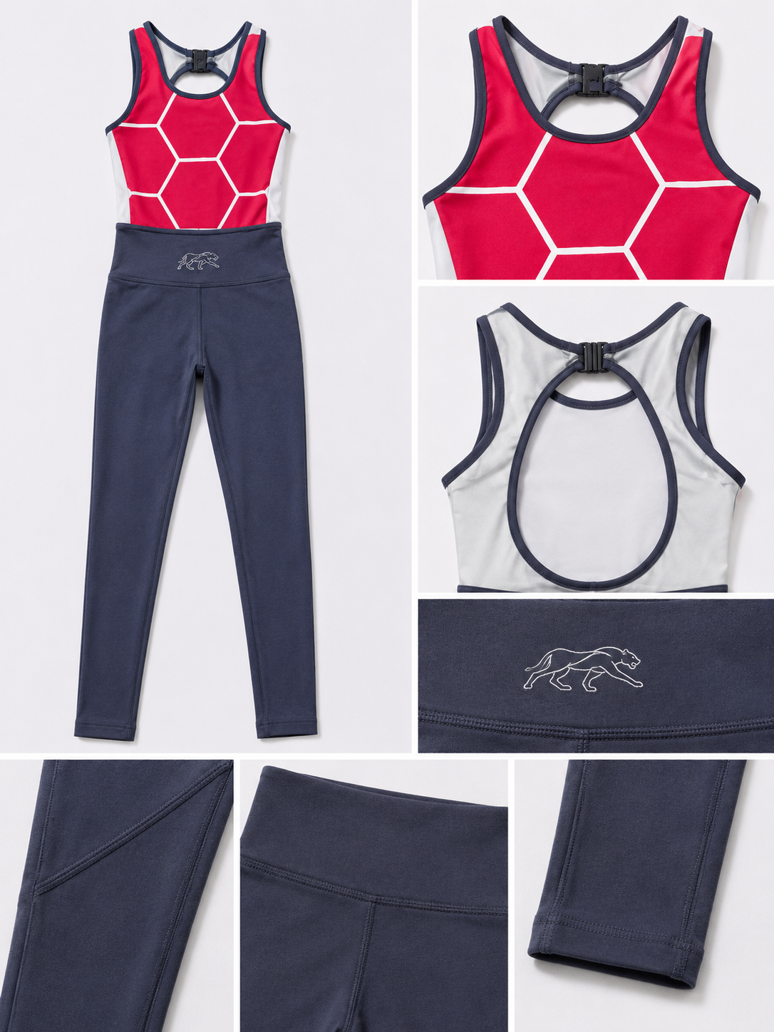 Tiger Friday-Dark Grey, Red and White jumpsuit