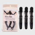 KITSCH No-Slip Crocodile Clips (3pc – Black) Pro Styling + Sectioning Clips