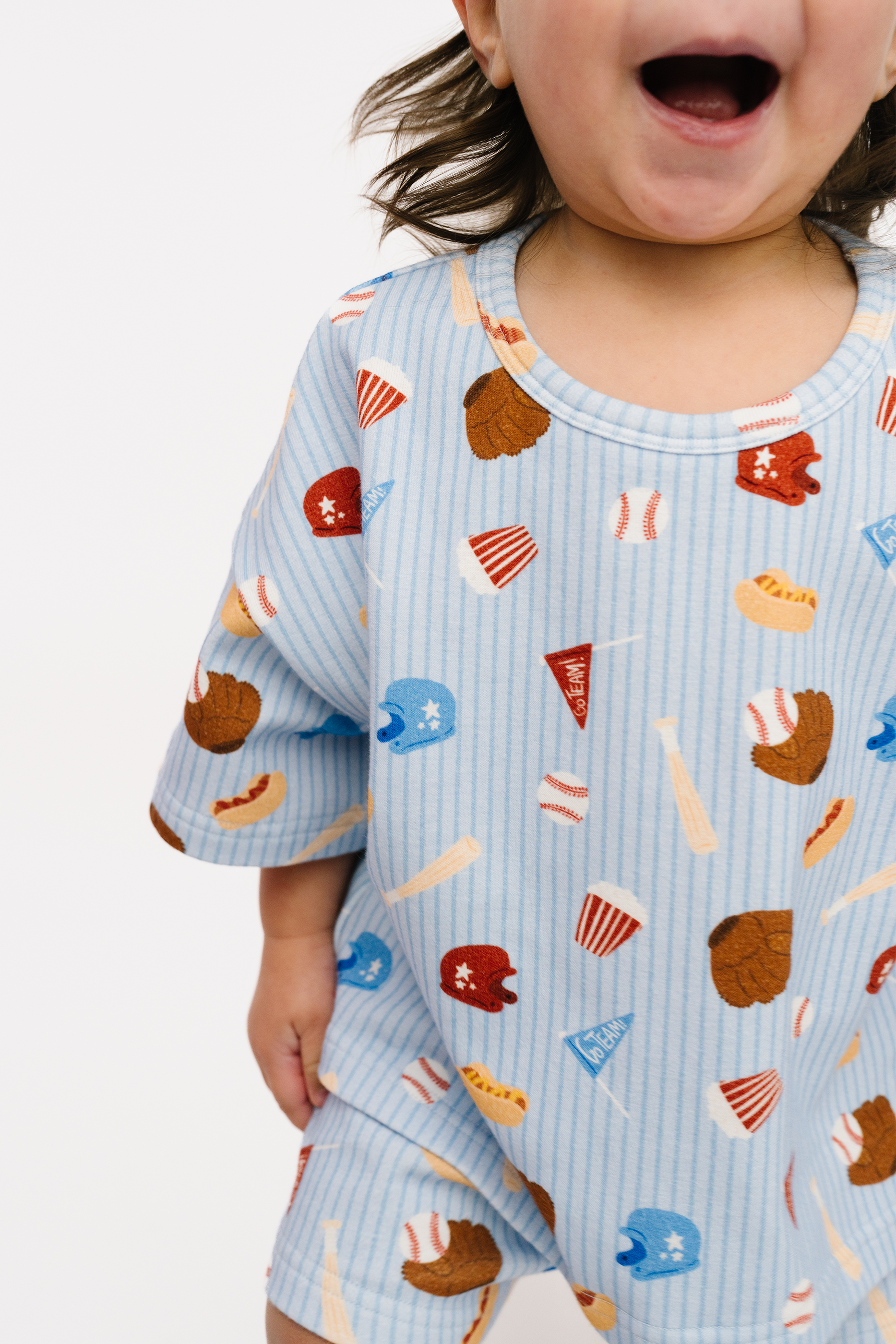 Little One Shop - Blue Baseball Slouchy Set