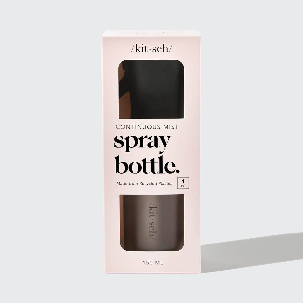 KITSCH Continuous Fine Mist Spray Bottle (Black) Reusable Multi-Purpose Styling Sprayer