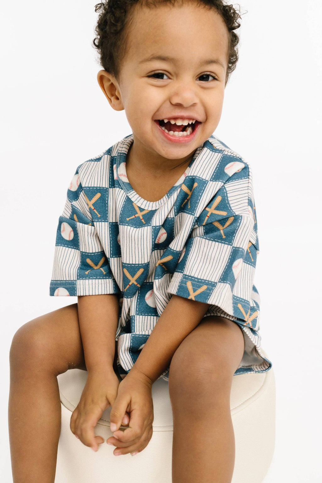 Little One Shop - Baseball Patchwork Slouchy Set