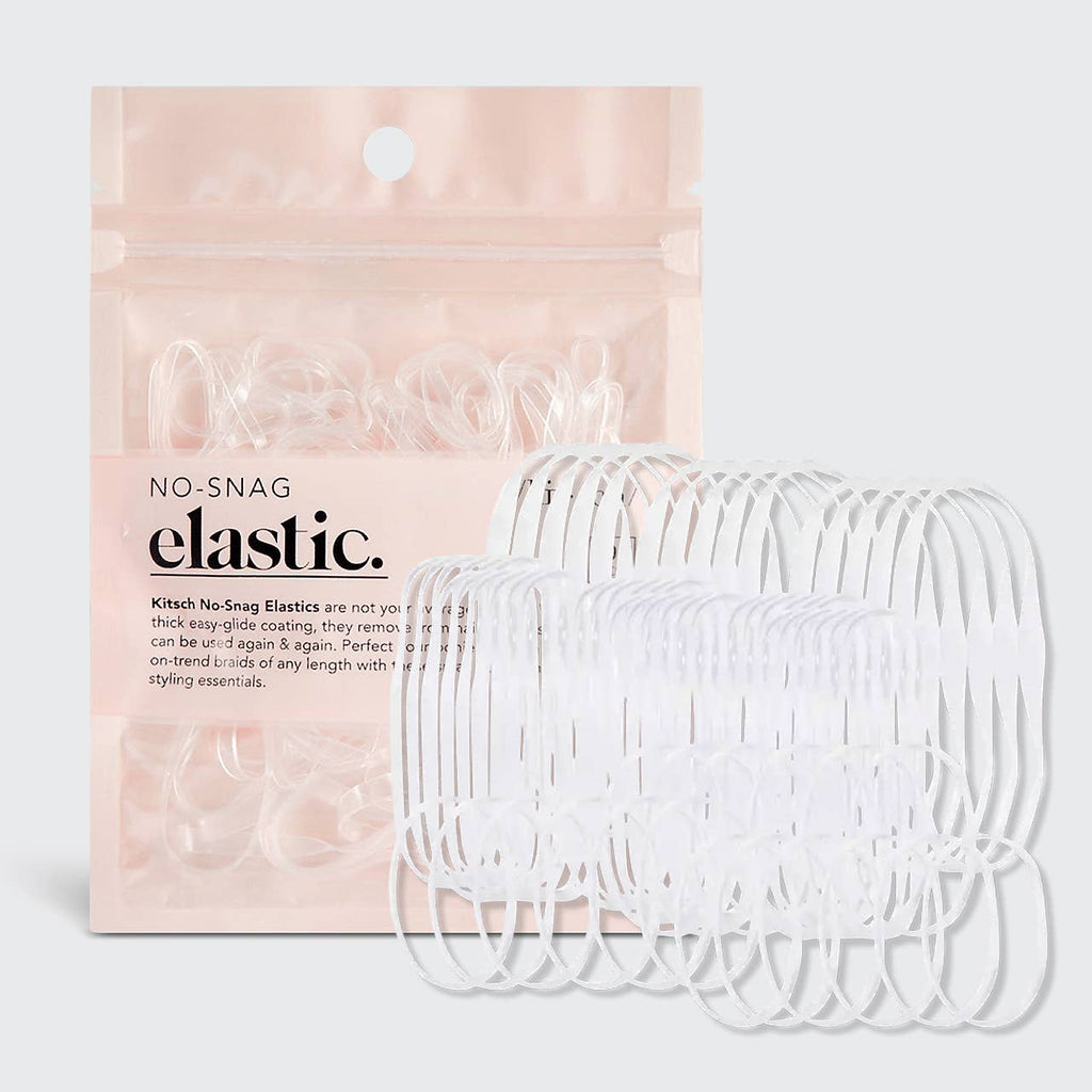 KITSCH No-Snag Clear Elastics (100pc) Secure, Damage-Free Hair Ties