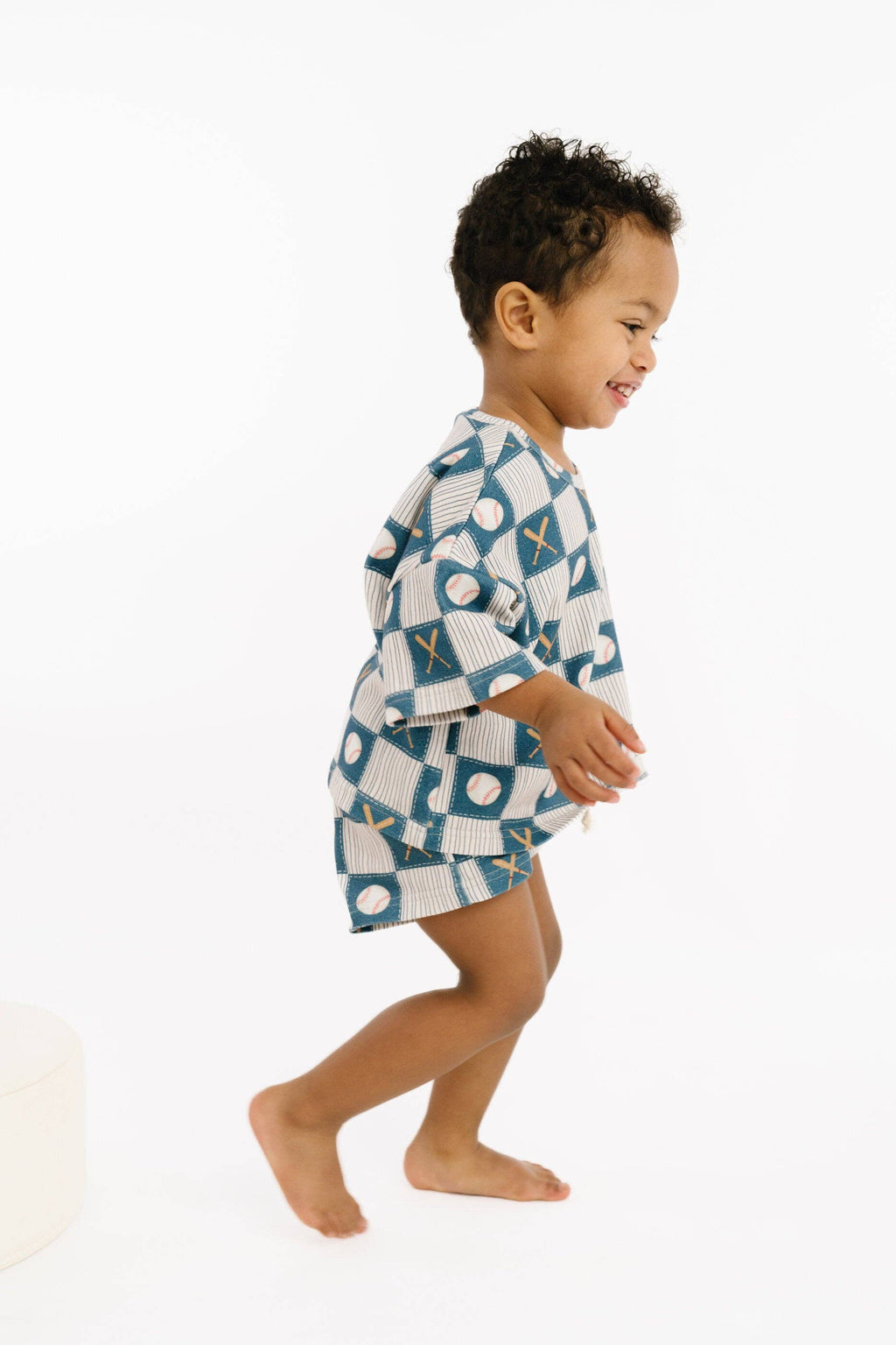 Little One Shop - Baseball Patchwork Slouchy Set