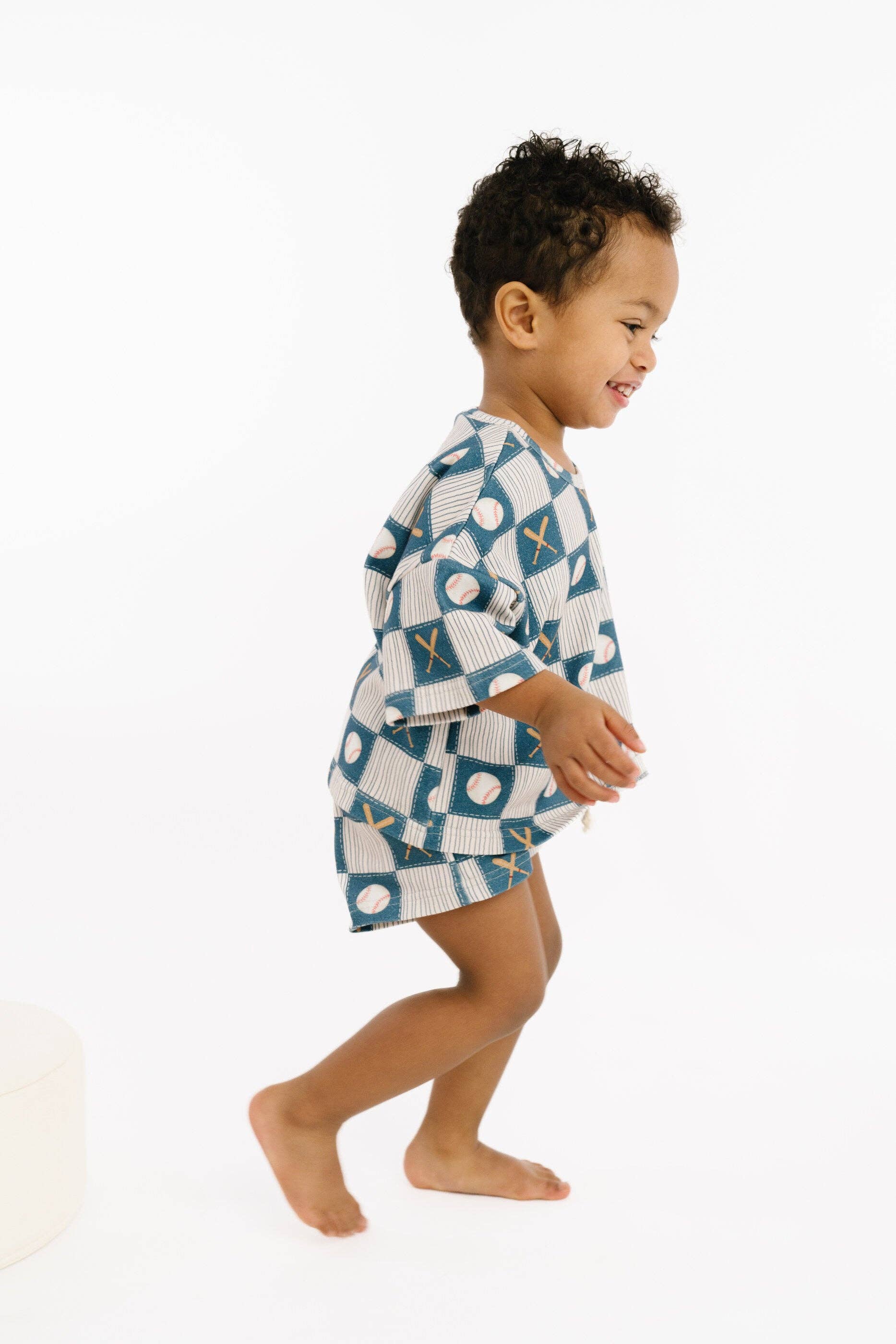 Little One Shop - Baseball Patchwork Slouchy Set