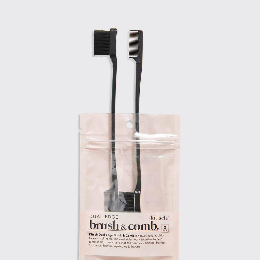 KITSCH Dual Edge Brush & Comb (2pc) Precision Baby Hair + Flyaway Tamer