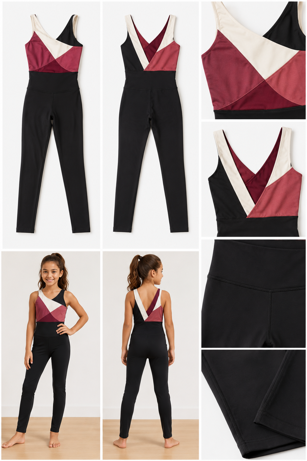 Tiger Friday Jumpsuit White, Maroon, Black