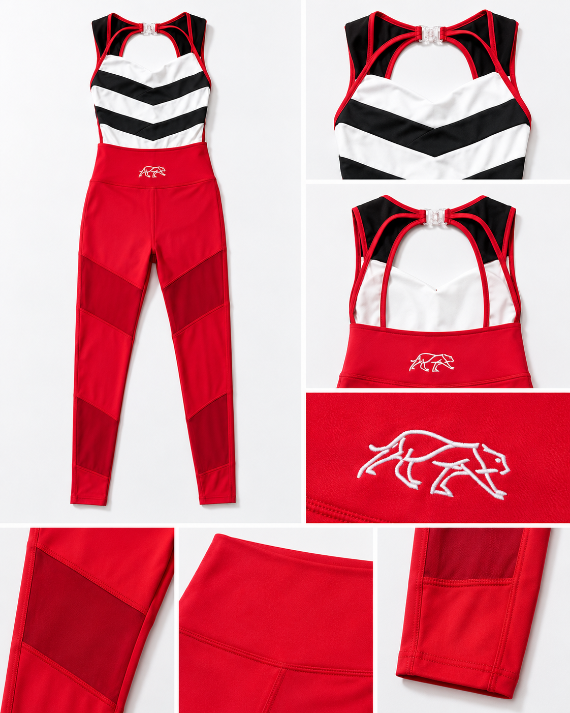 Tiger Friday Jumpsuit-Red/Black Stripes