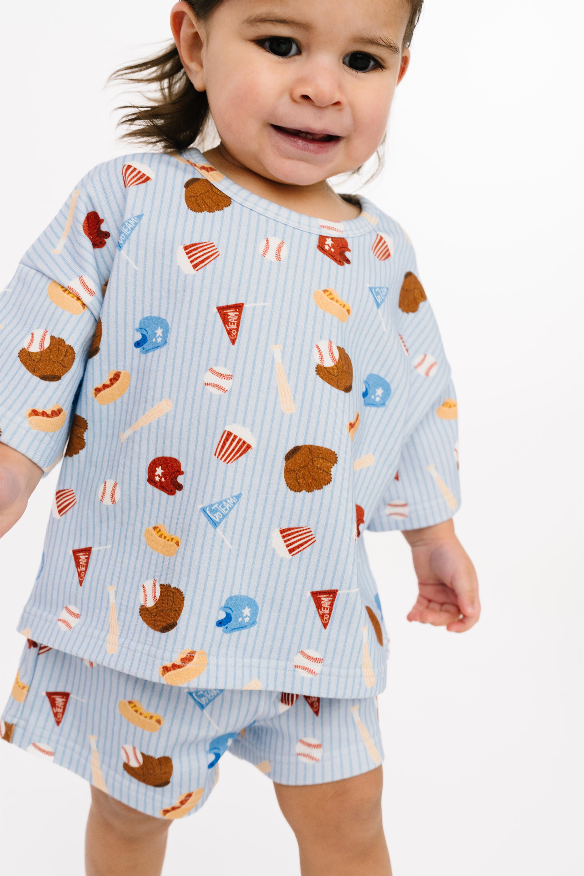 Little One Shop - Blue Baseball Slouchy Set