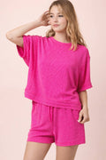 Ribbed Comfy Set – Oversized Lounge Top & Shorts