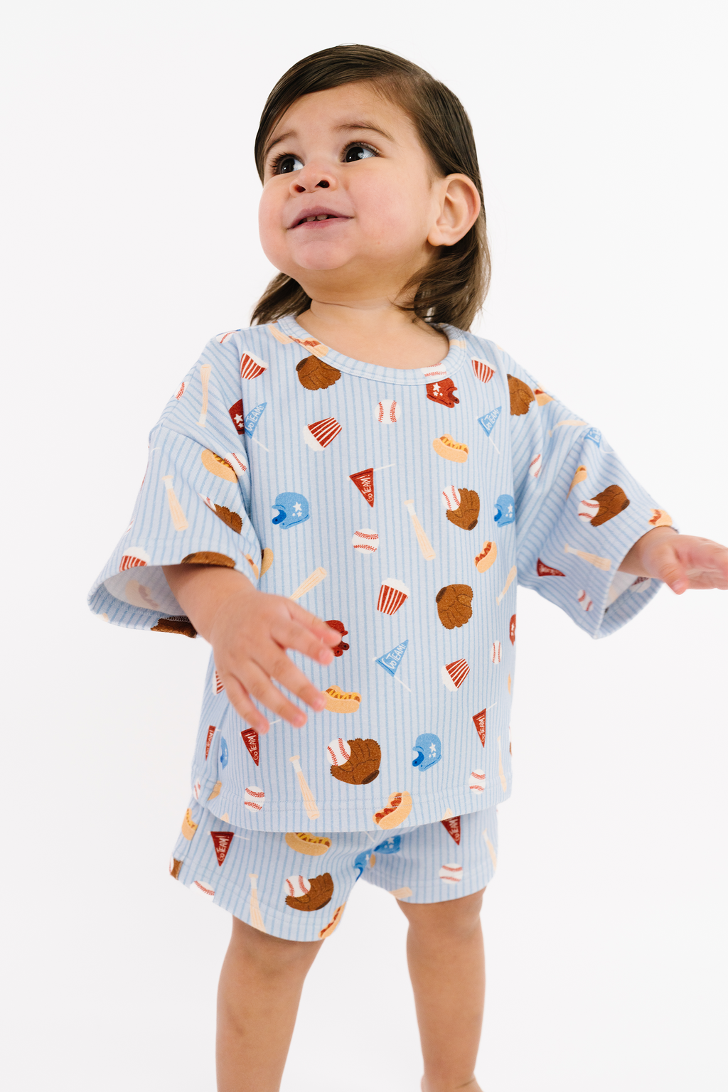 Little One Shop - Blue Baseball Slouchy Set