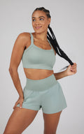 Ribbed Active Set – Strappy Back Bra & Shorts (with Inner Short)