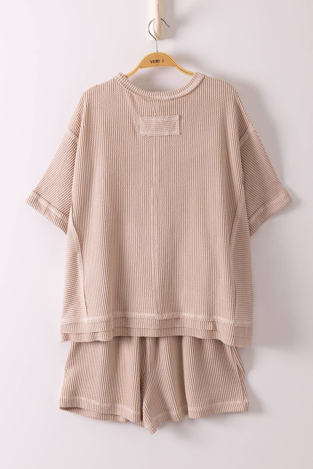Ribbed Comfy Set – Oversized Lounge Top & Shorts