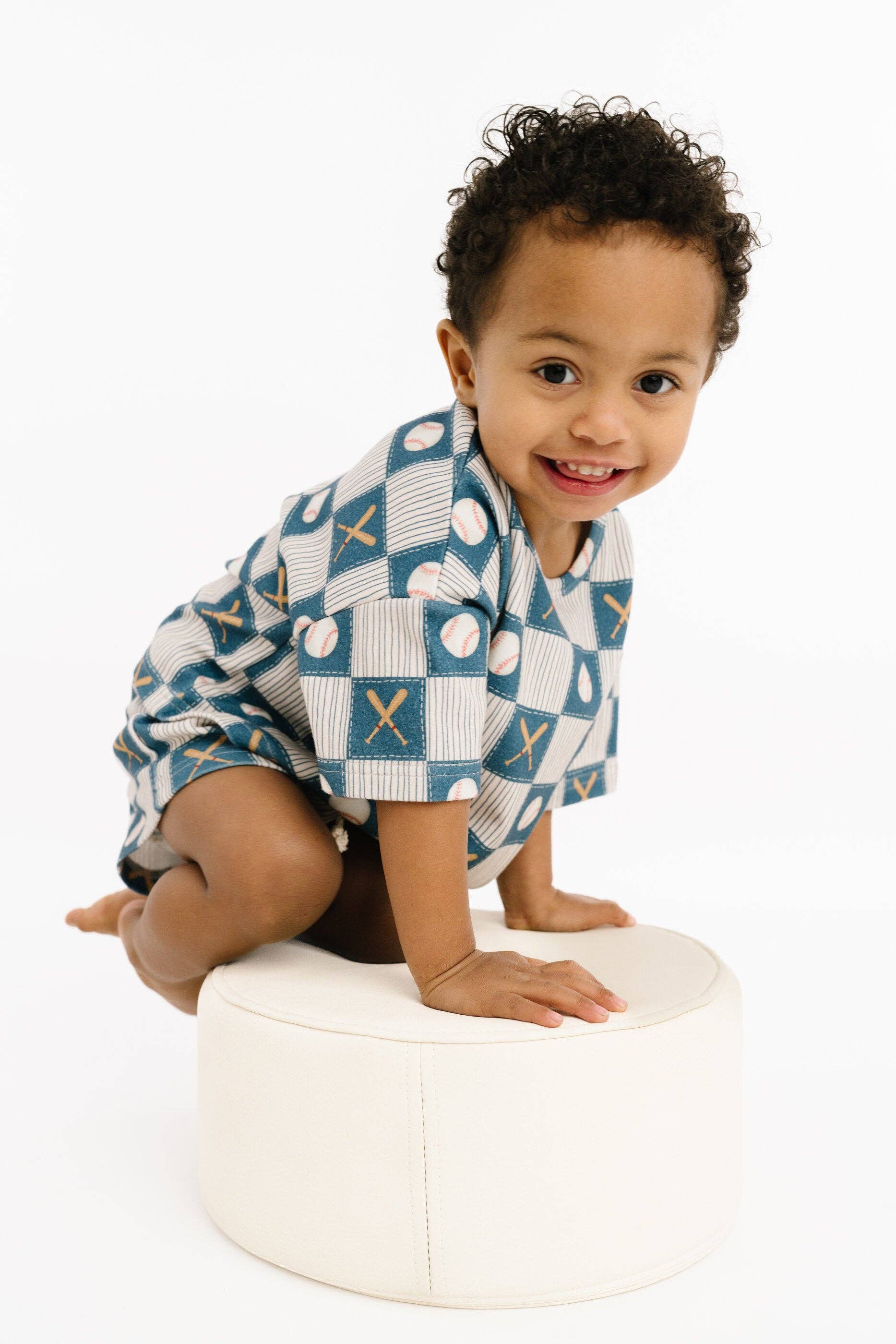 Little One Shop - Baseball Patchwork Slouchy Set