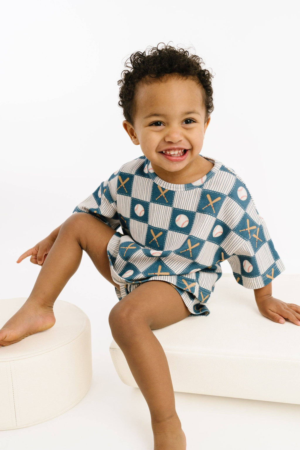 Little One Shop - Baseball Patchwork Slouchy Set