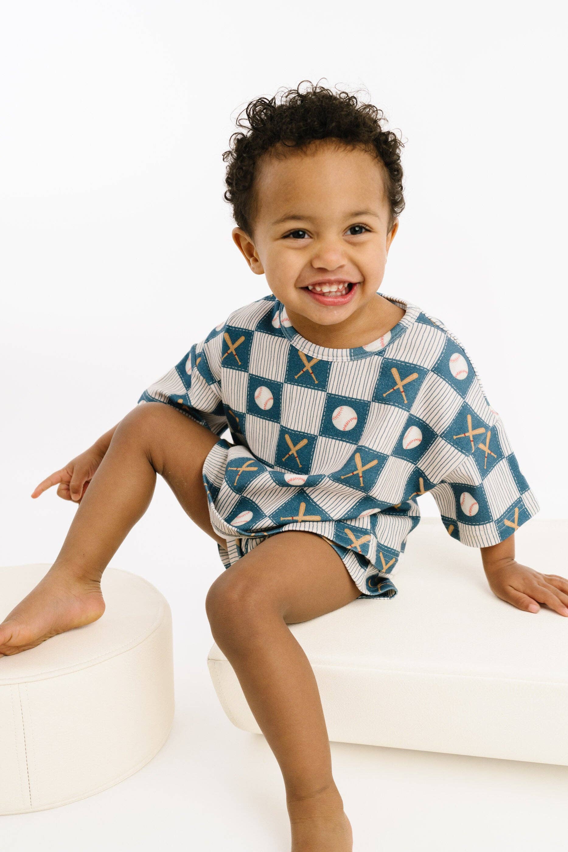 Little One Shop - Baseball Patchwork Slouchy Set