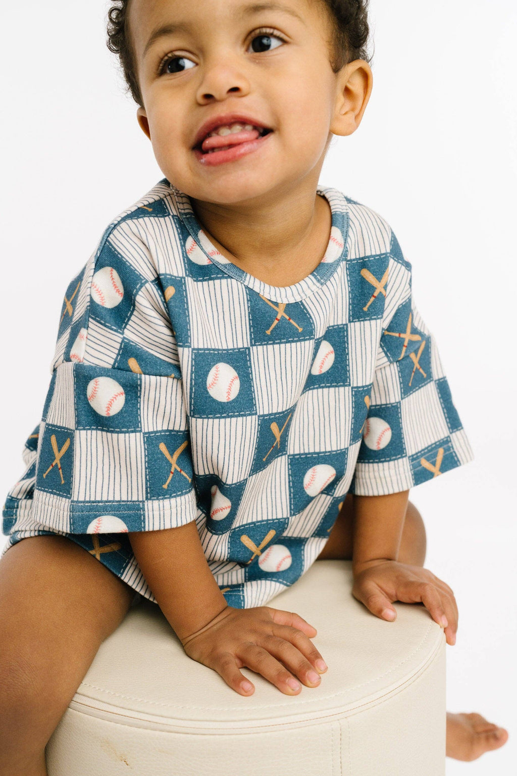 Little One Shop - Baseball Patchwork Slouchy Set
