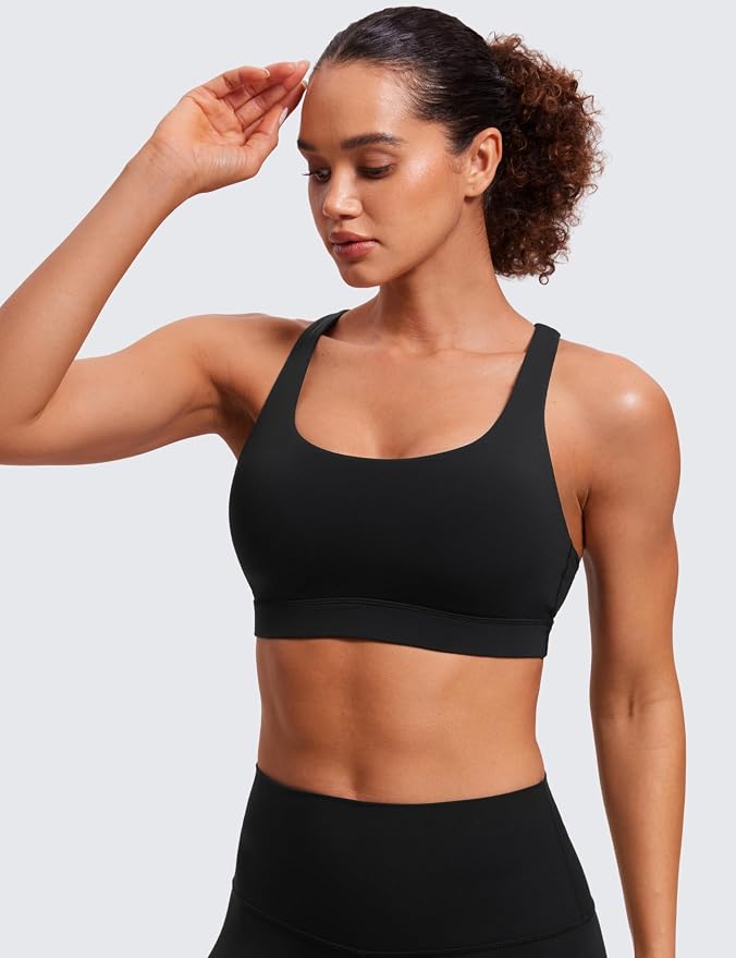 Strappy Back Sports Bra – Black