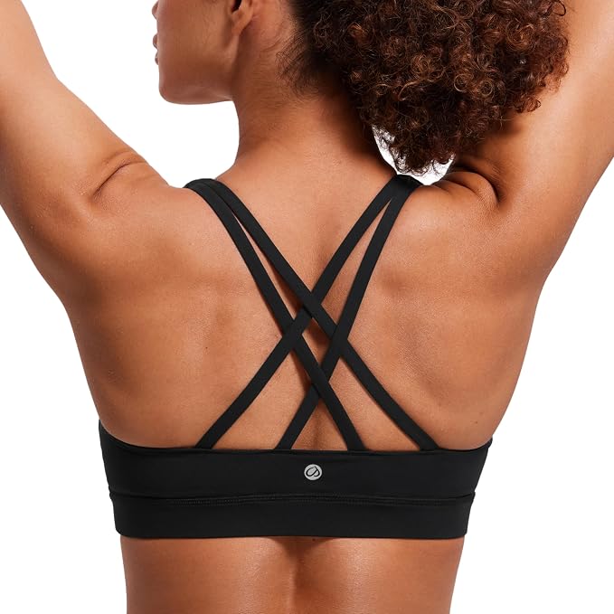 Strappy Back Sports Bra – Black
